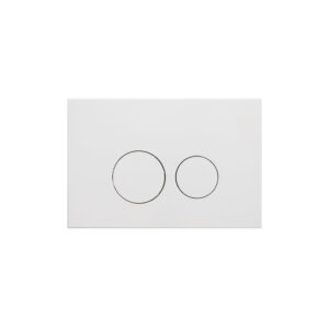 Bedieningsplaat Qeramiq Push Met DualfFush Frontbediening Metaal Rond Mat Wit