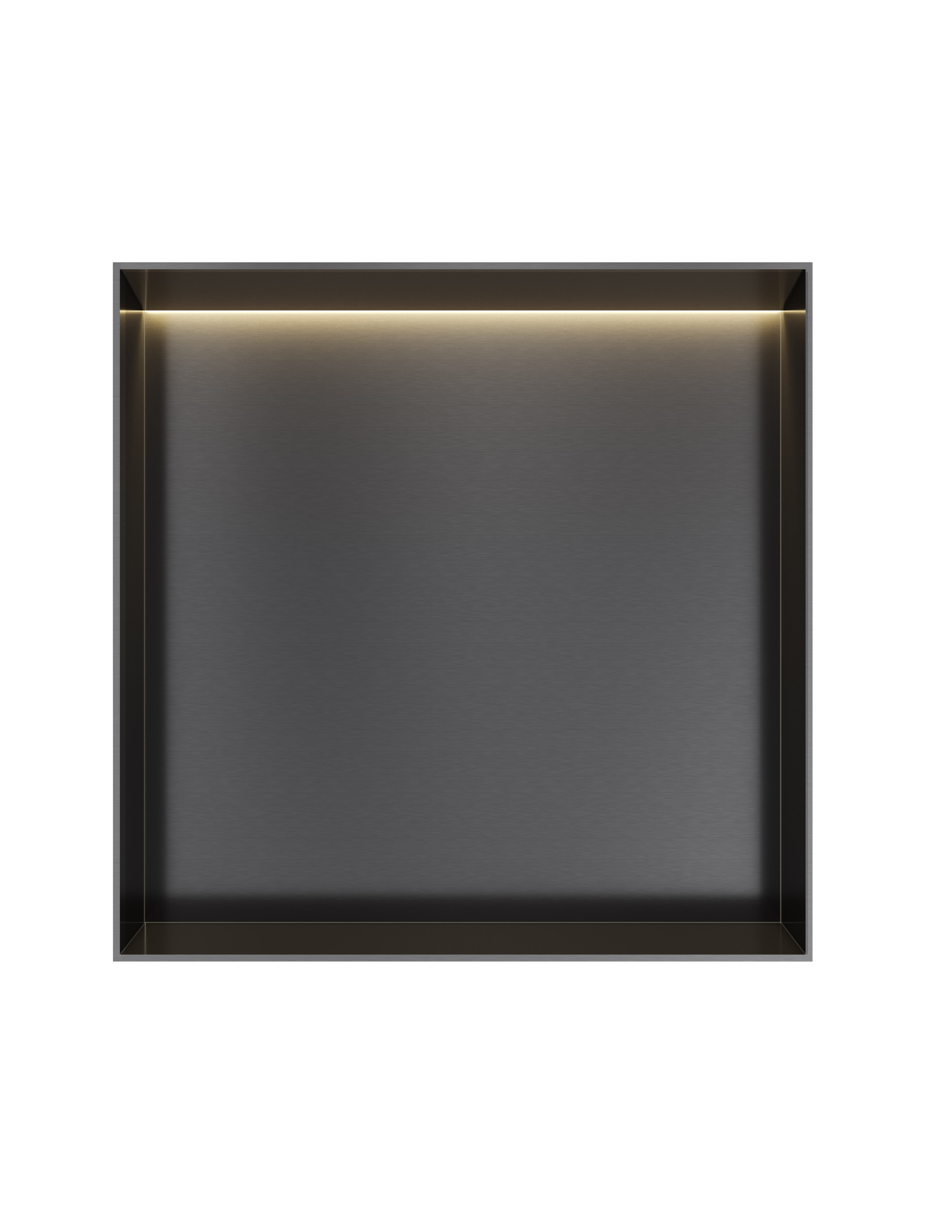 Hotbath &MORE Inbouwnis 30x30x10cm frameless + LED Geborsteld Zwart PVD