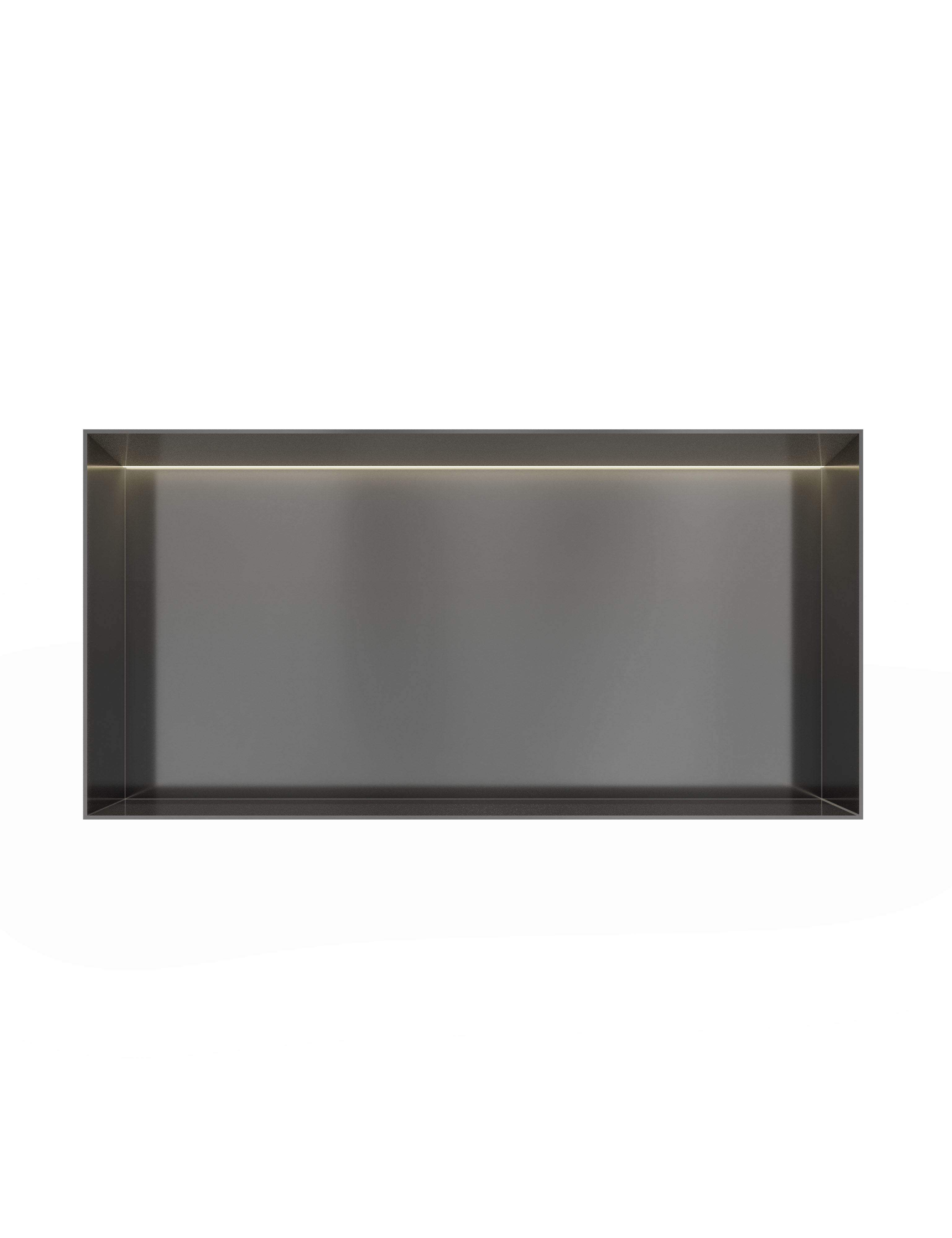 Hotbath &MORE Inbouwnis 30x60x10cm frameless + LED Geborsteld Gunmetal PVD