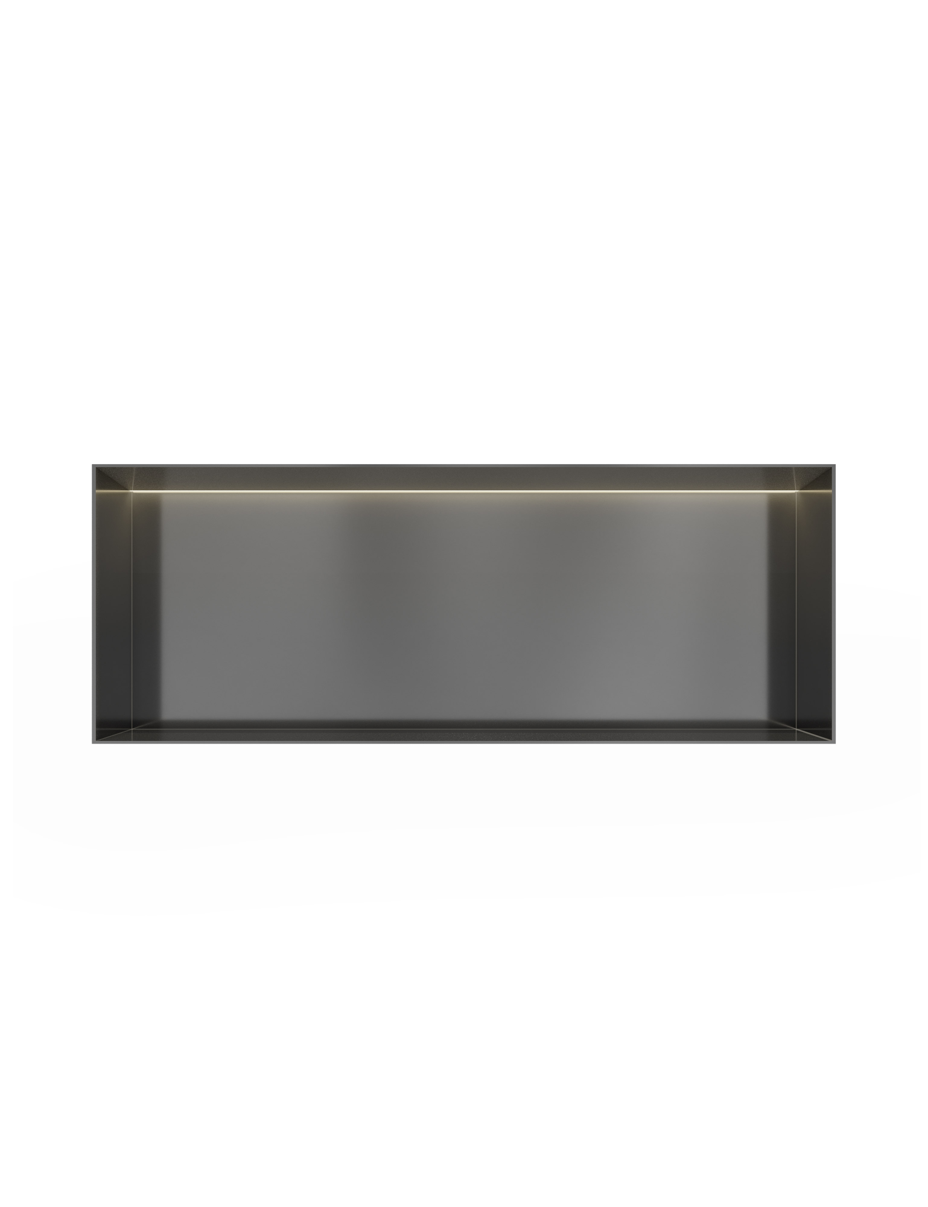Hotbath &MORE Inbouwnis 30x80x10cm frameless + LED Geborsteld Gunmetal PVD