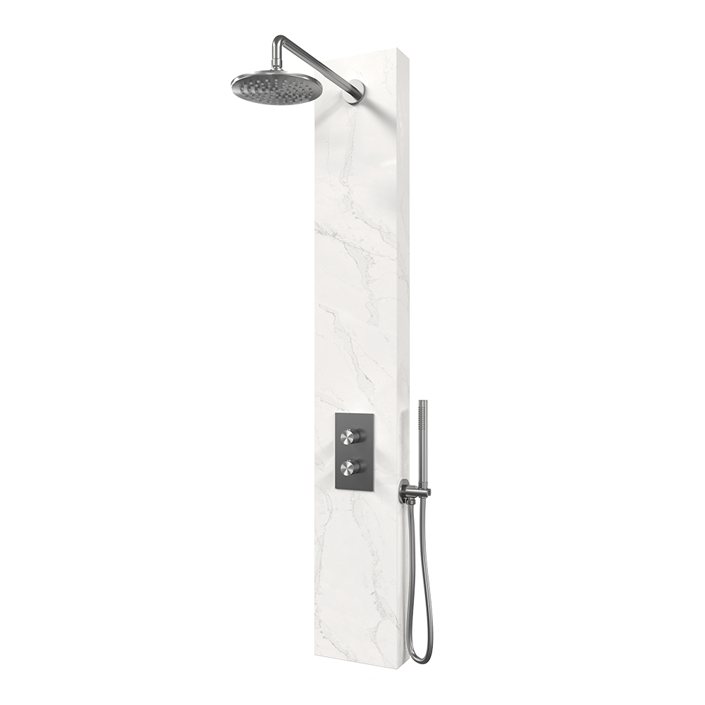 Thermostatisch Douchepaneel Brauer Brushed Edition 2-Weg Calacatta SET 01 RVS