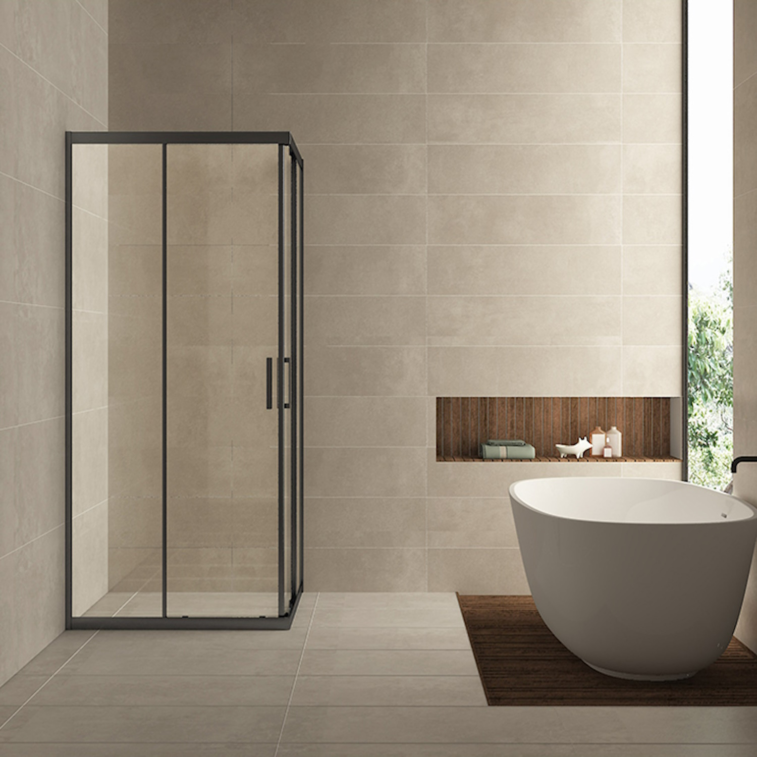 Douchecabine BWS Vierkant Hoekinstap 2 Schuifdeuren 80x80x200cm 8mm Helder Glas met Nano Coating Mat Zwart