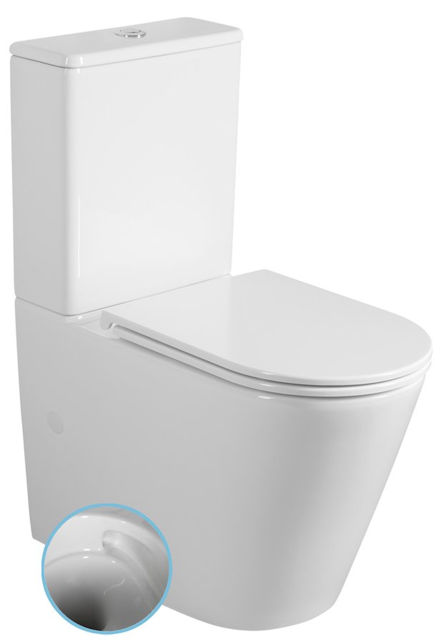 BWS AVI duoblok Rimless Glans wit Tornado Spoeling incl zitting PK (AO optioneel)