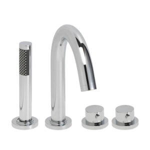 BWS Badrandthermostaat 4Gats Rond Afbouwset Chroom (Exclusief Inbouwdeel)