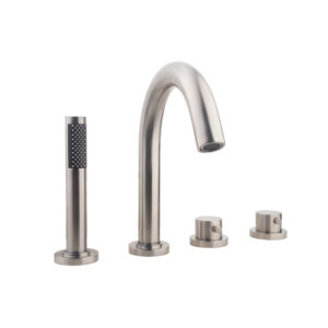 BWS Badrandthermostaat 4Gats Rond Afbouwset RVS (Exclusief Inbouwdeel)