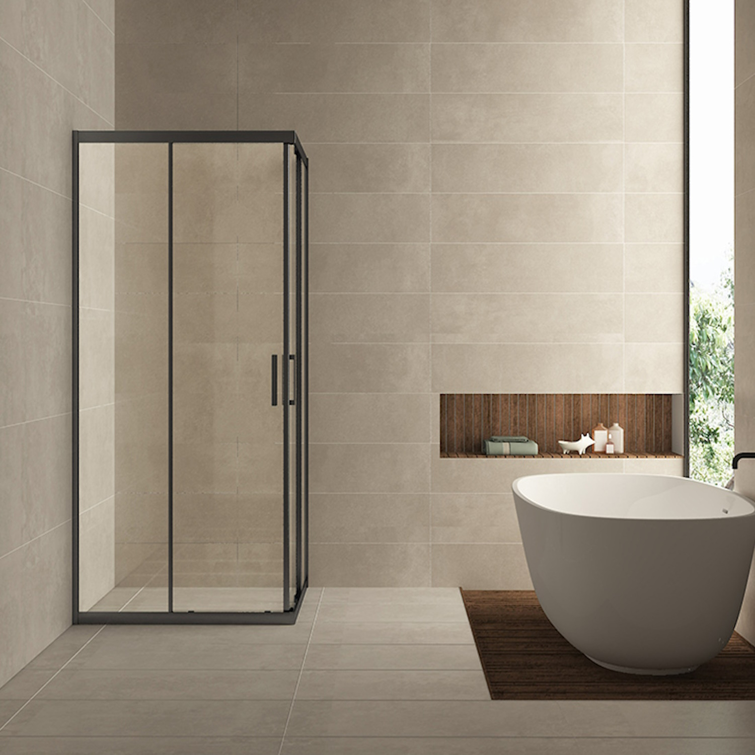 Douchecabine BWS Vierkant Hoekinstap 2 Schuifdeuren 100x100x200cm 8mm Helder Glas met Nano Coating Mat Zwart