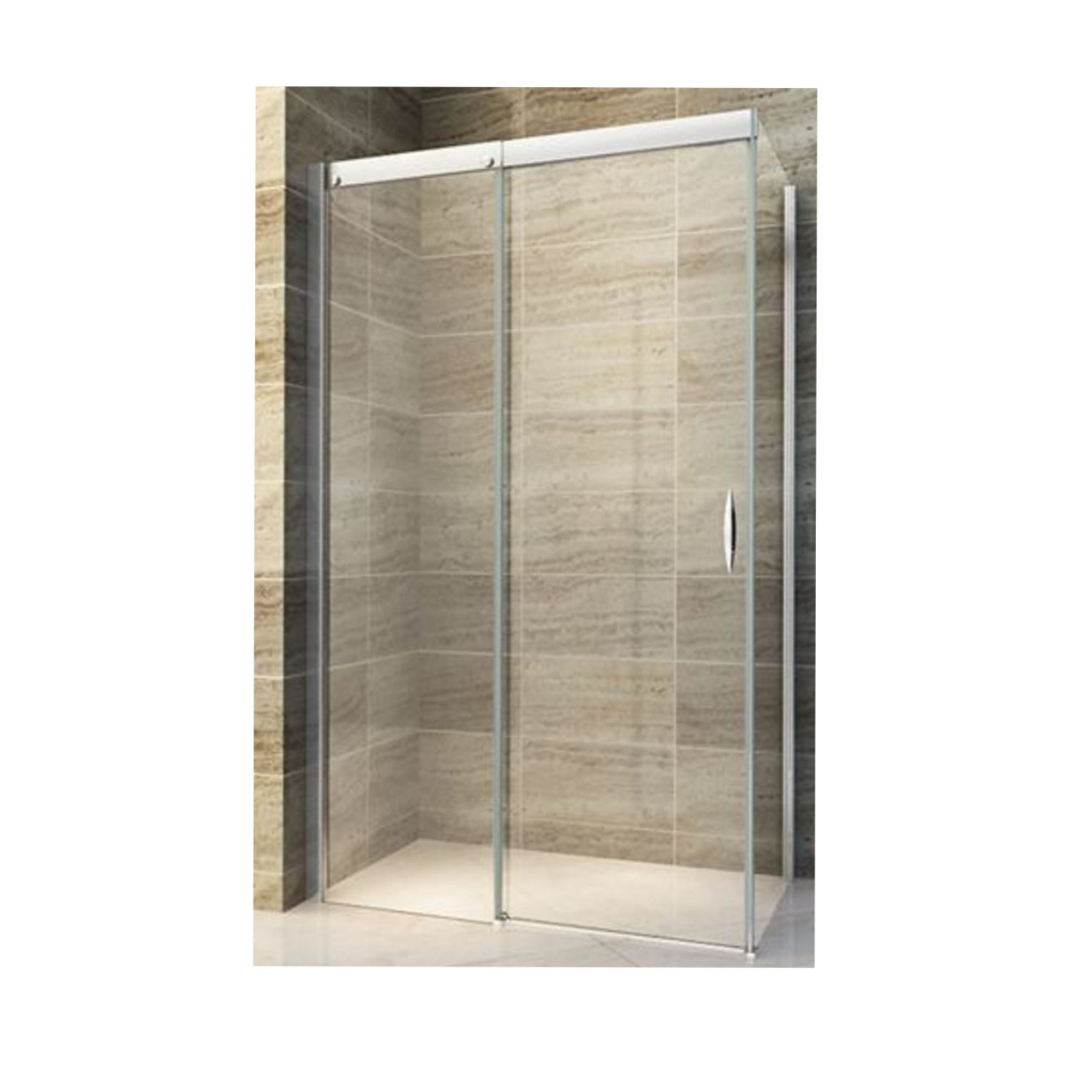 BWS Douchecabine Softclose 2.0 120x80 cm met Schuifdeur en Zijwand 8mm Aluminium NANO Coating