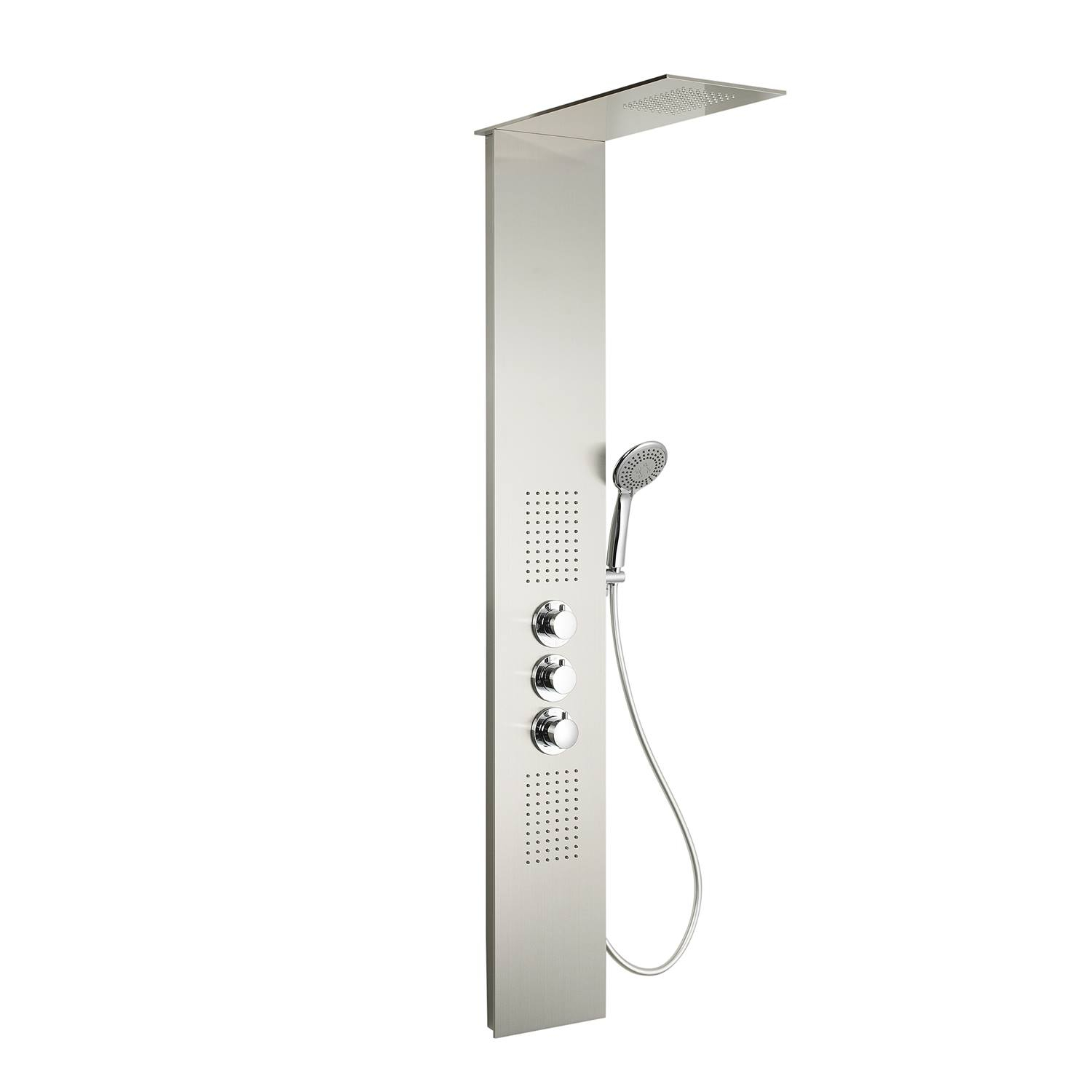 BWS Douchepaneel Rio 2 met Thermostaat Kraan 150x20 cm RVS