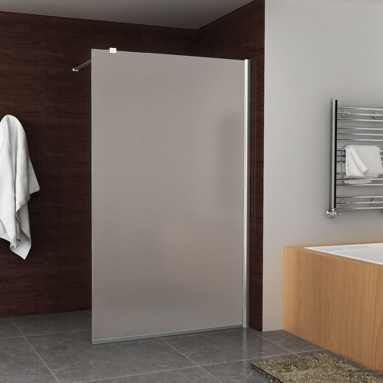 BWS Inloopdouche Davos Wit Melkglas 10 mm NANO Coating (alle maten)