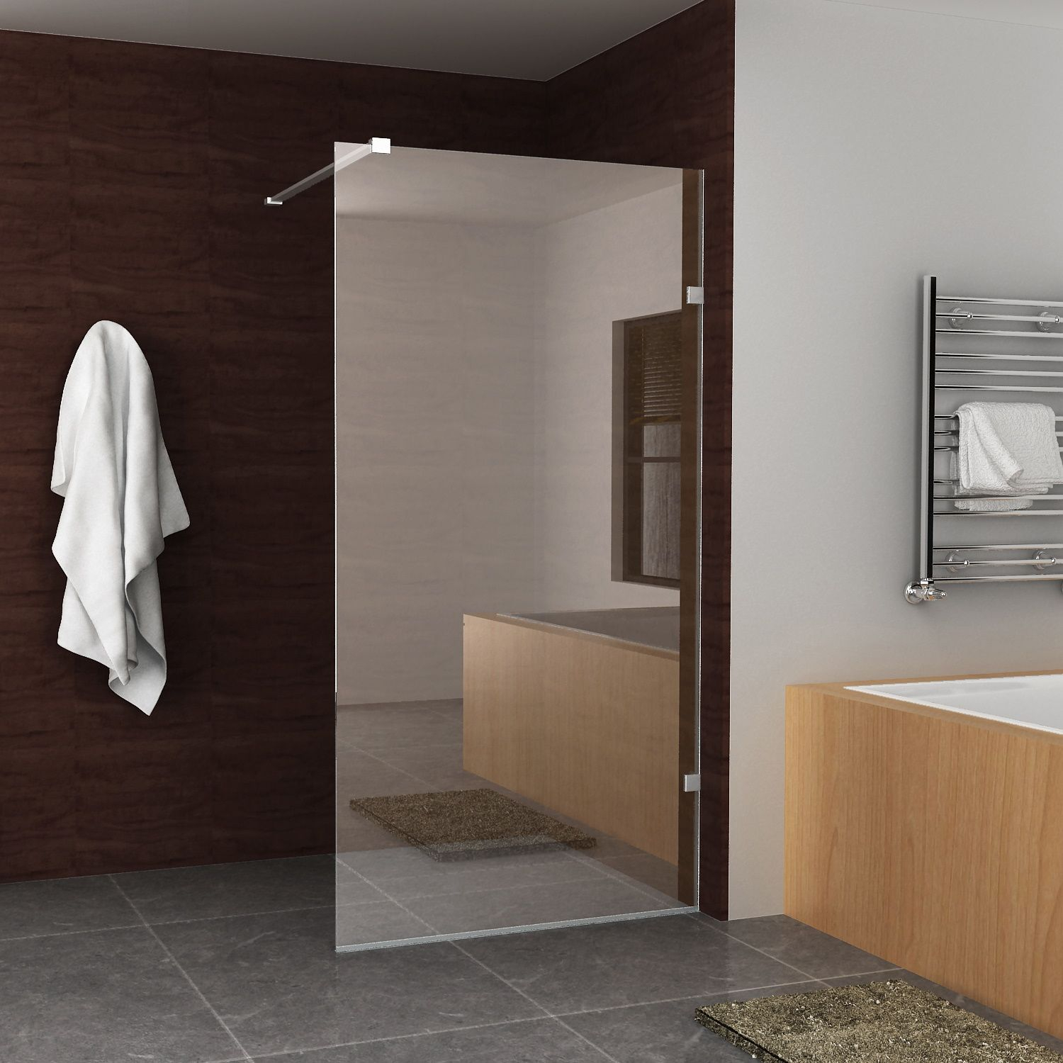 BWS Edge Douchewand Profielloos 50x200 cm 8 mm NANO coating