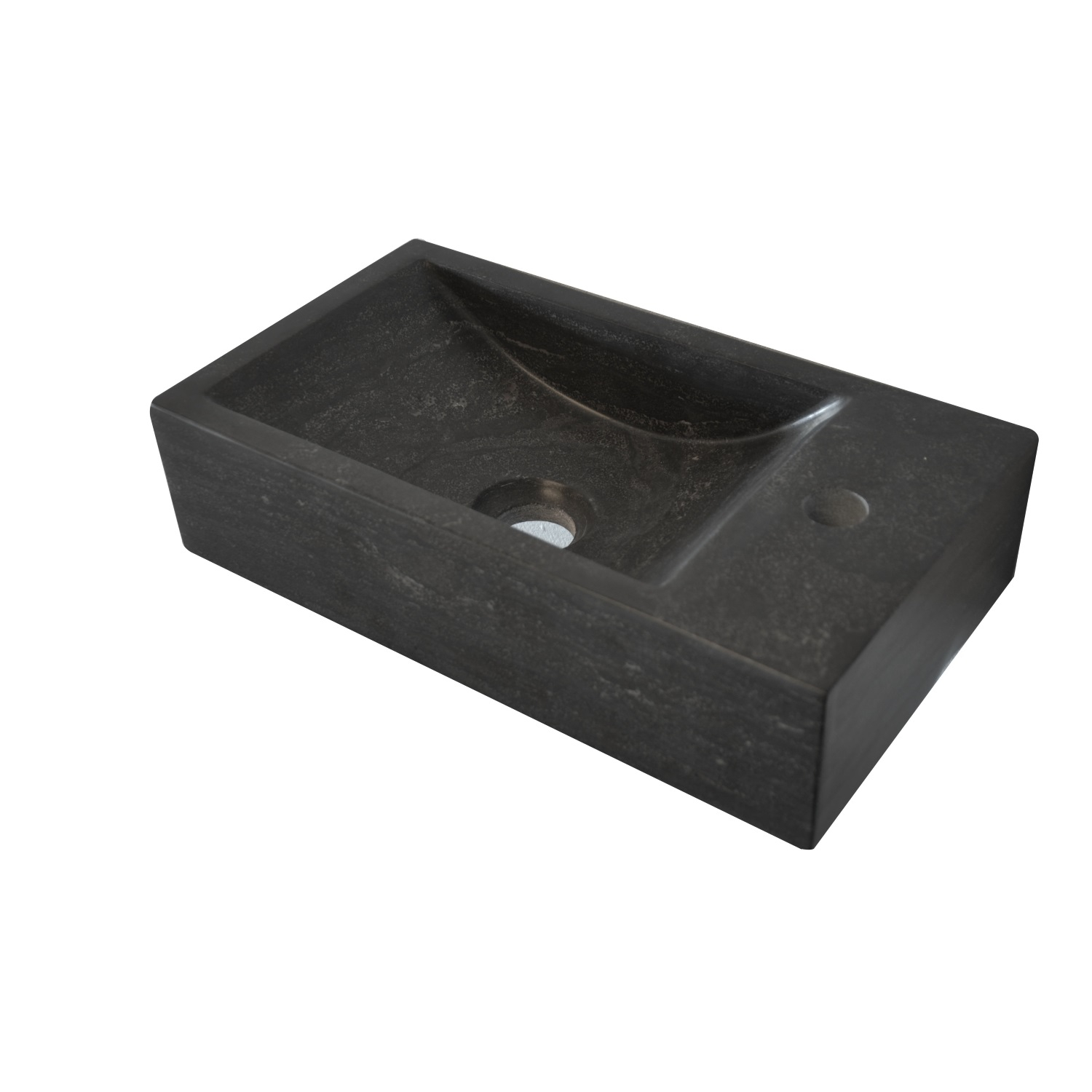 BWS Natuursteen Fontein Zwart 40x22x10 cm (Kraangat Rechts)