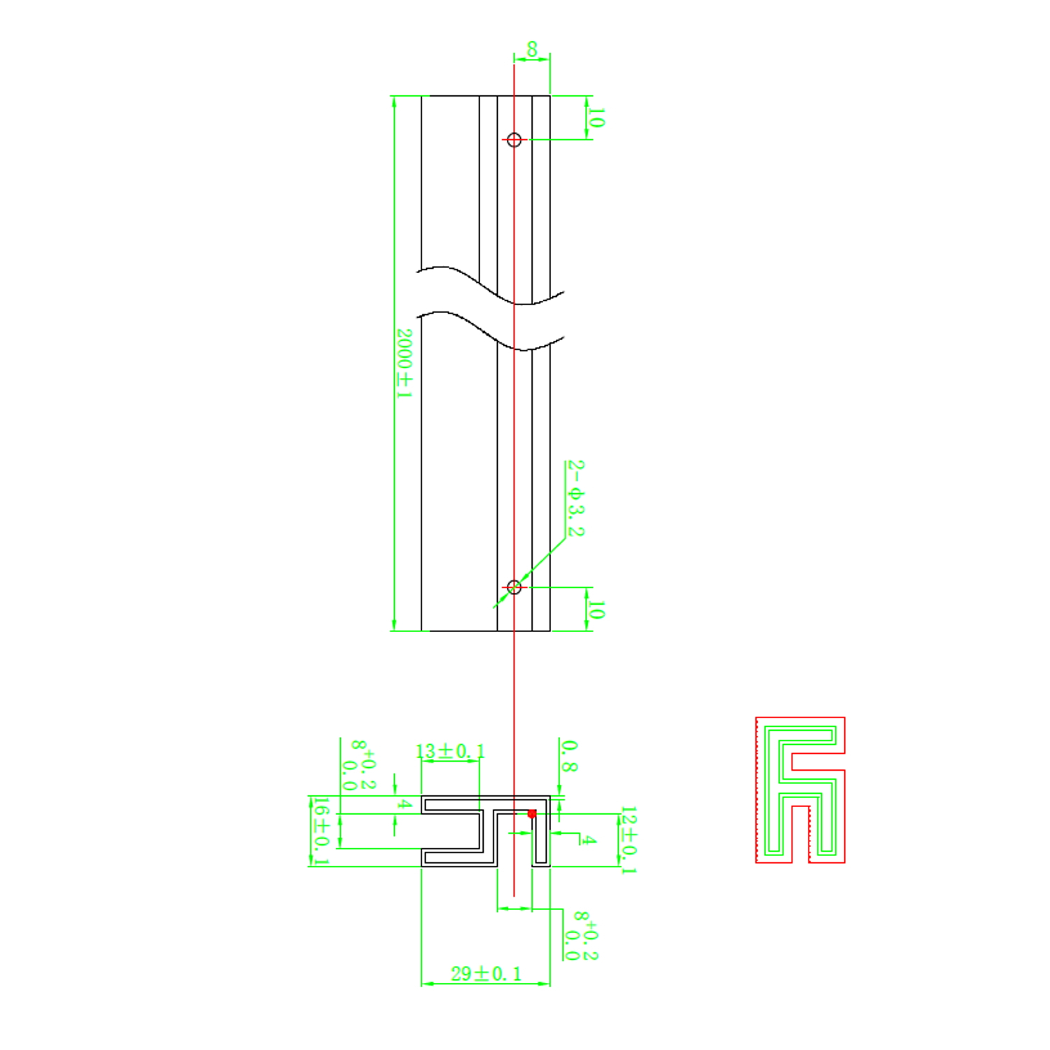 BWS Pro Line Hoekprofiel voor Zijwand 8 mm Glas 200 cm RVS