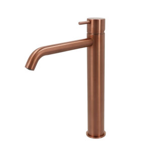 Wastafelmengkraan Hotbath Cobber 1-hendel Gebogen 28.6 cm Geborsteld Koper Living Colours