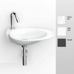 Fonteinkom Clou First Links met Kranenbank en Plug 38.8x9x24.6 cm Aluite Wit)