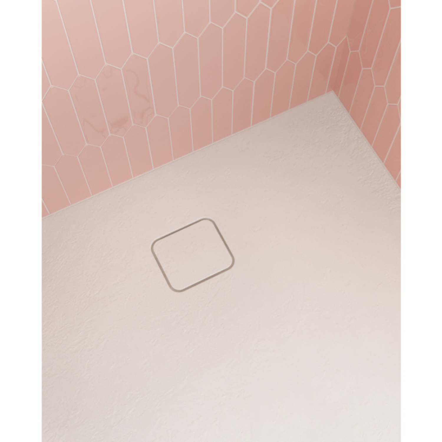 Douchevloer Riho Basel Slate 90x90 cm Incl. Afvoercover Mat Wit