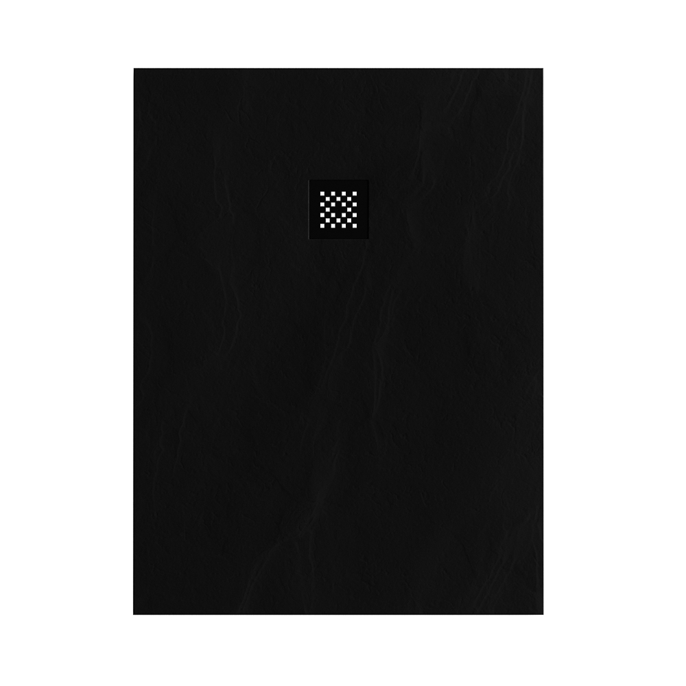 Douchebak Sanitop Just Creating Relievo Crag 90x120 cm Mat Zwart