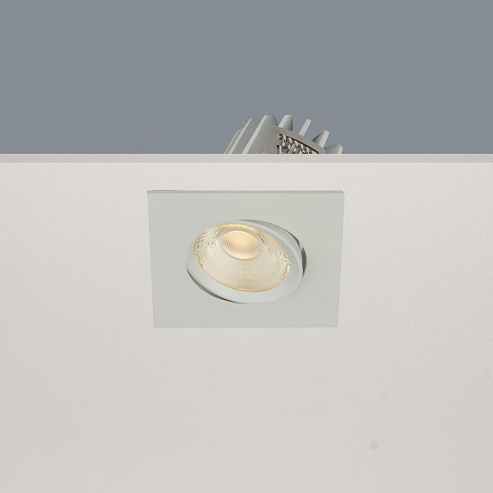 Inbouwspot Artdelight Venice 1 Lichts Small Vierkant LED 2700K Dimbaar Wit