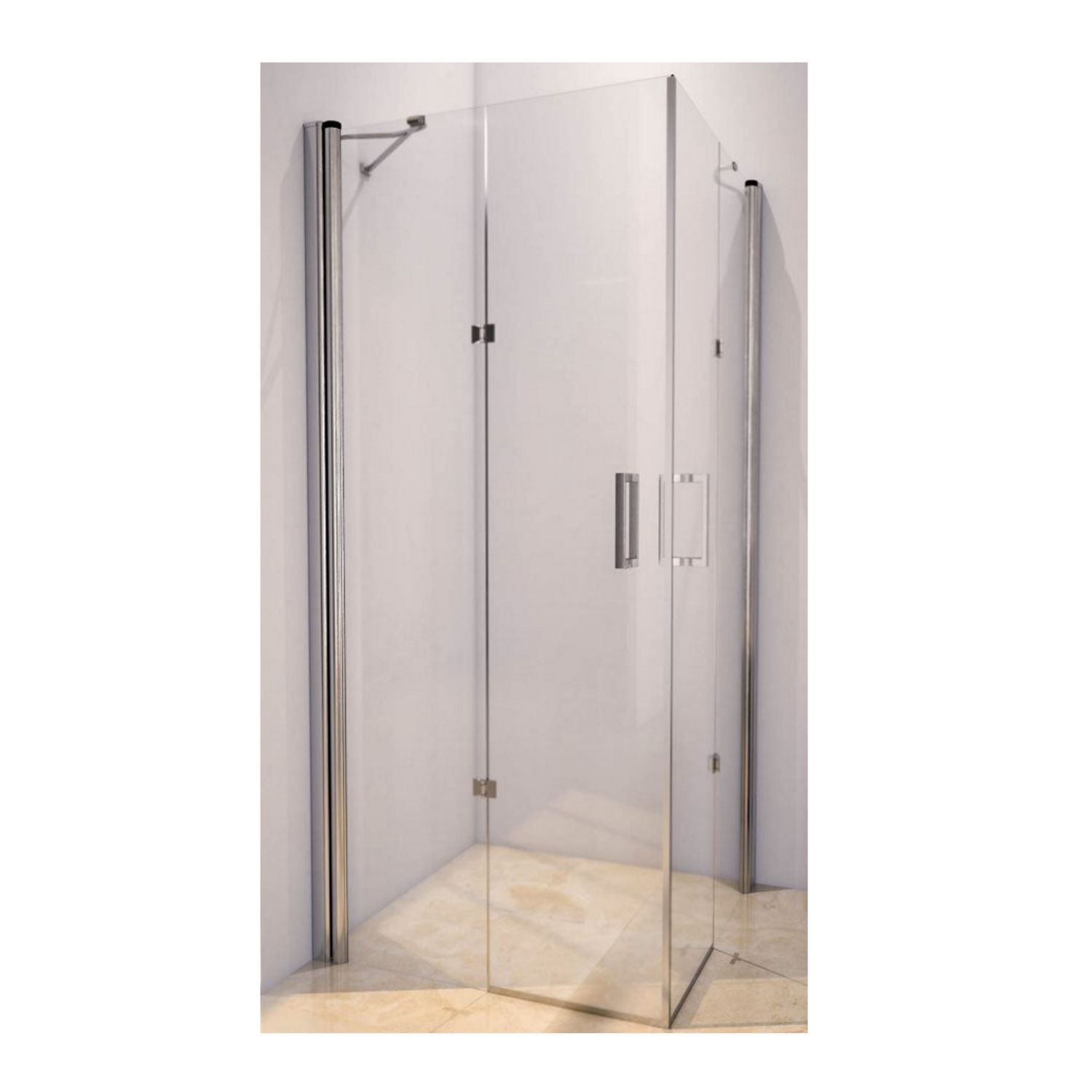 Douchecabine Sanilux Hoek vierkant met hoekinstap 90x90cm 8mm