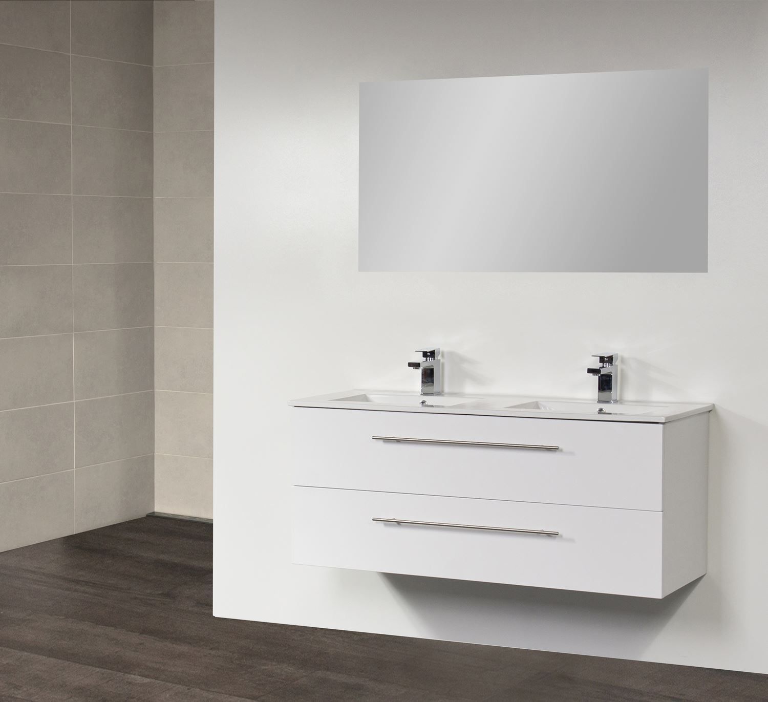 Badkamermeubel Exclusive Empoli 120 cm (2 lades, 2 uitsparingen) Wit