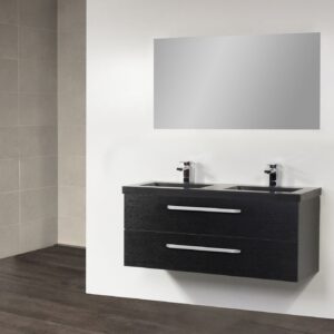 Badkamermeubel Exclusive CoreStone 120 cm (2 lades, 2 uitsparing) Black Wood