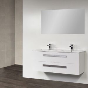 Badkamermeubel Exclusive Pisa 120 cm (2 lades, 2 uitsparingen) Wit