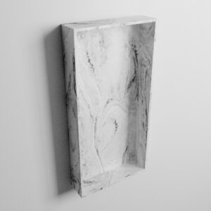 MONDIAZ EASY Nis 59,5x29,5cm in solid surface kleur Glace. 1 vak geschikt voor in- of opbouw