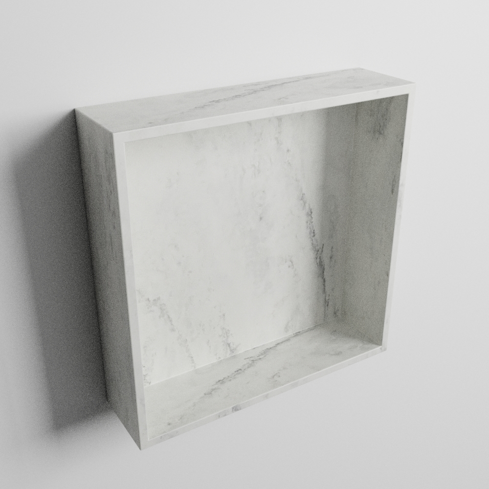 MONDIAZ EASY Nis 29,5x29,5cm in solid surface kleur Opalo. 1 vak geschikt voor in- of opbouw