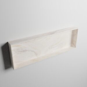 MONDIAZ EASY Nis 89,5x29,5cm in solid surface kleur Ostra. 1 vak geschikt voor in- of opbouw