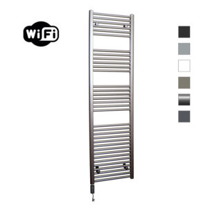 Elektrische Radiator Sanicare HWV Met Wifi 172x45 cm Inox Look 920W Met Thermostaat Zwart Linksonder