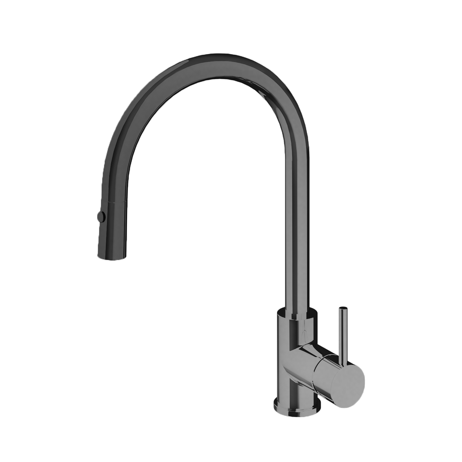 Keukenmengkraan Hotbath Fellow Draaibaar/Uittrekbare Uitloop 38.5 cm Zwart Chroom