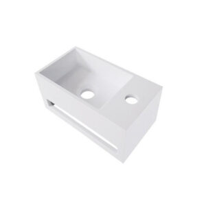 Fontein BWS Veroni met Handdoekhouder Solid Surface Mat Wit (kraangat rechts)