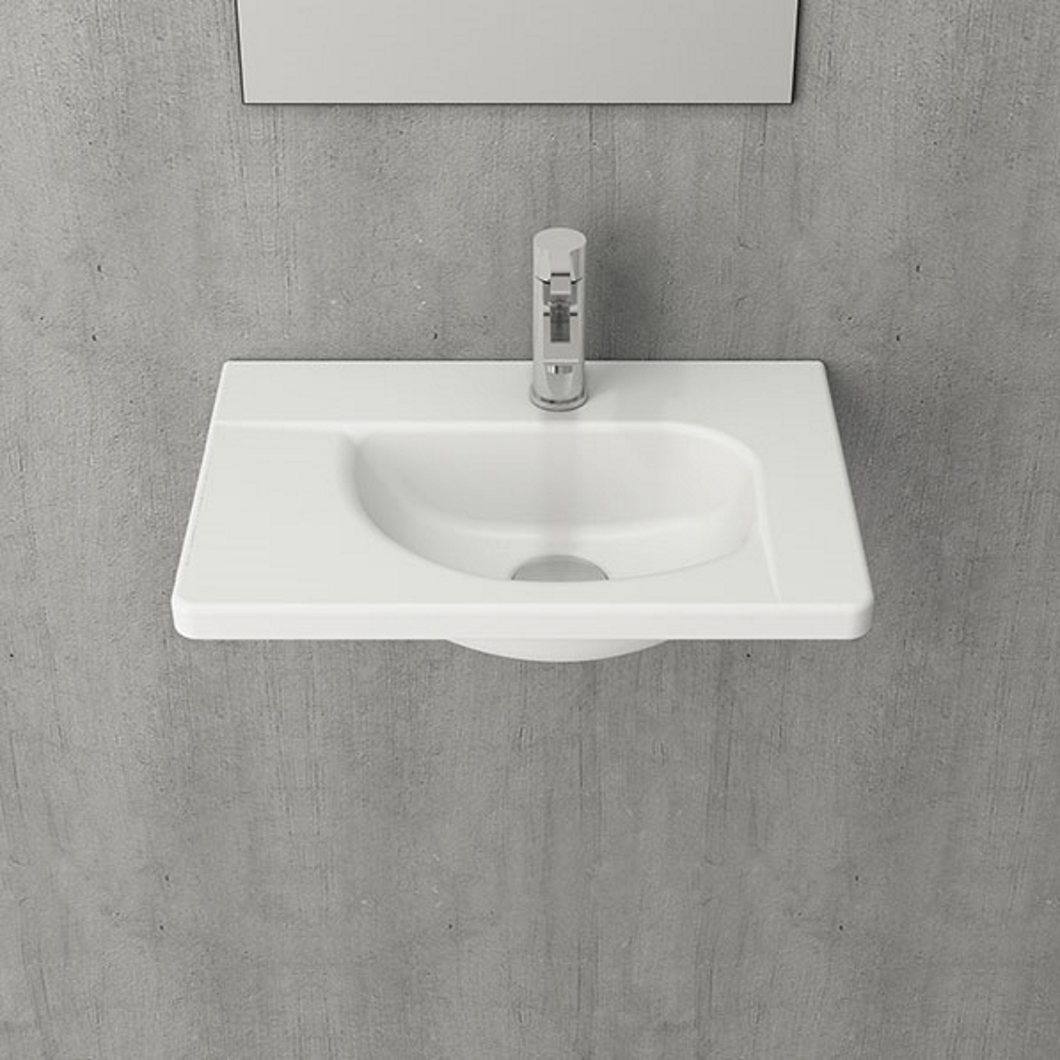 Fontein BWS 44,5x31x12,5 cm Inclusief 1 Kraangat Mat Wit