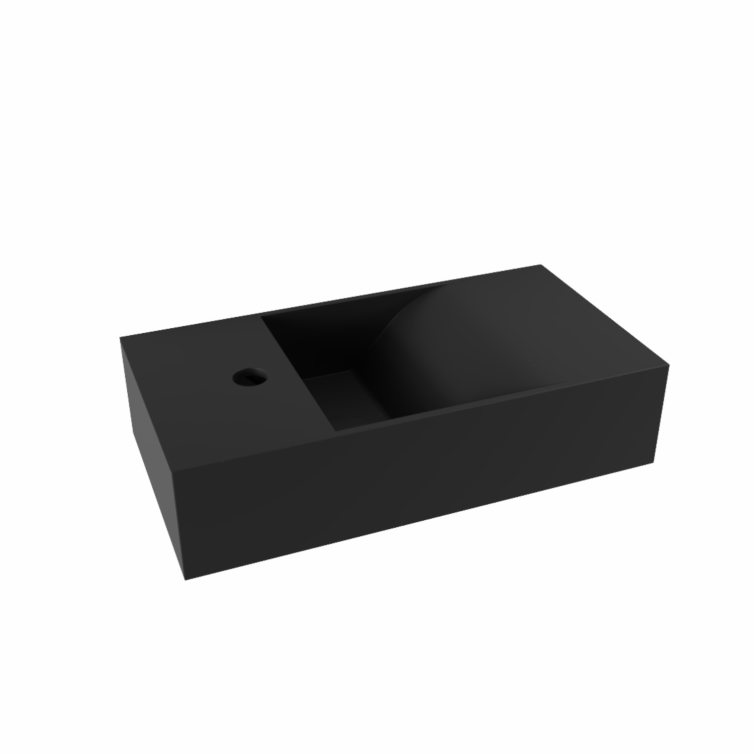 Fontein Salenzi Arro 50x26 cm Mat Zwart Links OP = OP