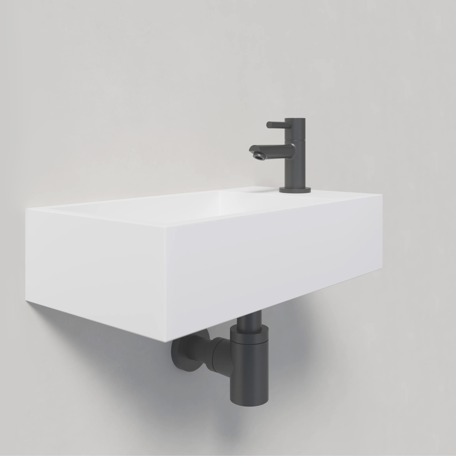 Fontein Wiesbaden Solid Surface 40x22x10 cm (Rechts)