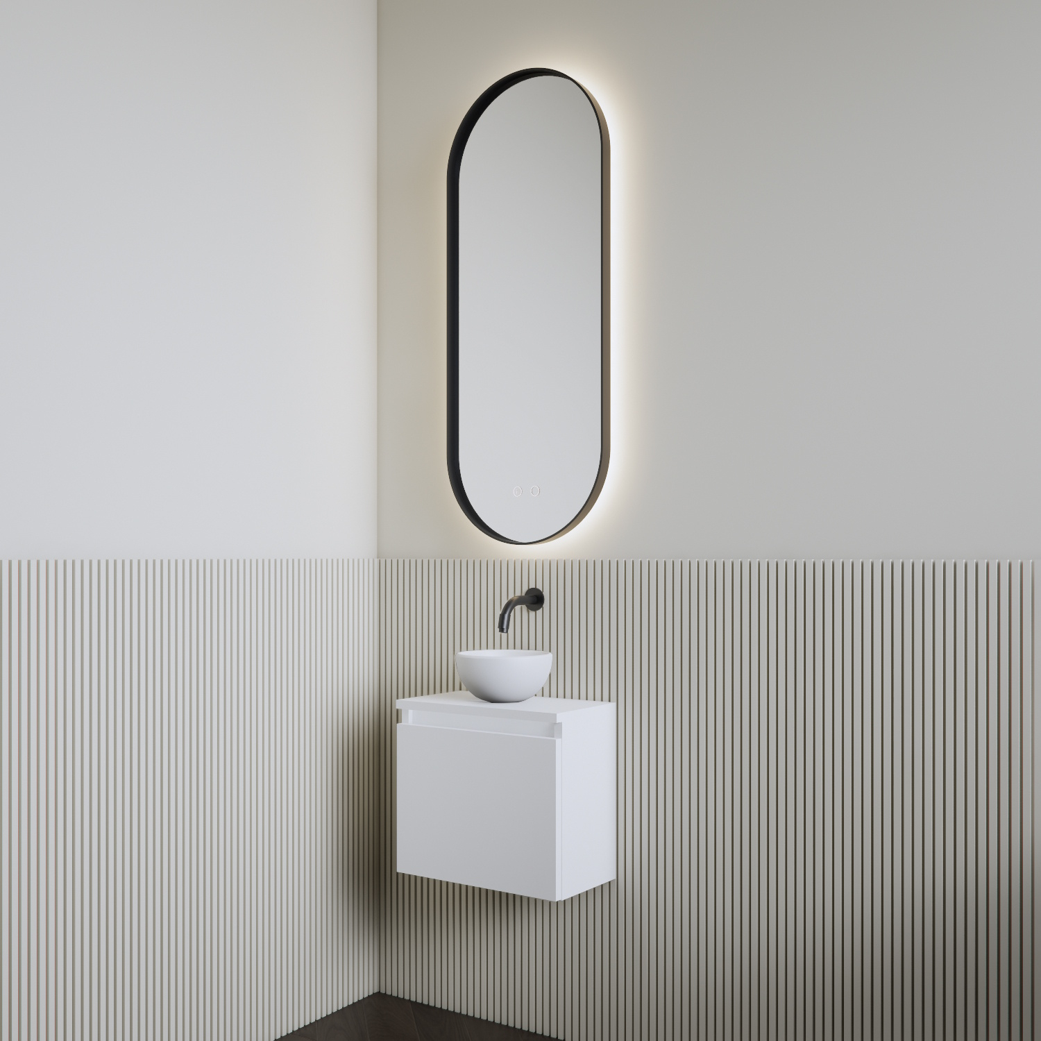 Fonteinset | BWS Leto | Mat Wit | Waskom Glans Wit