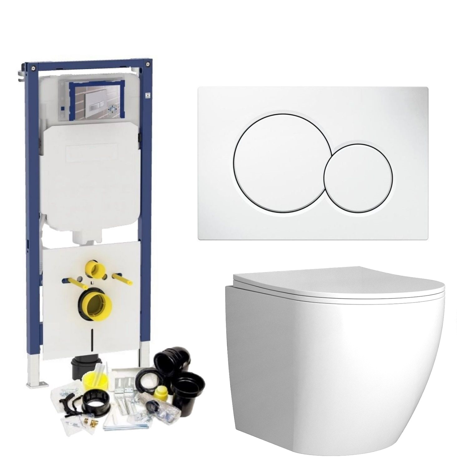 Geberit UP720 Toiletset Compleet | Inbouwreservoir | Sigma 8 Mudo Rimless | Met drukplaat | SET62
