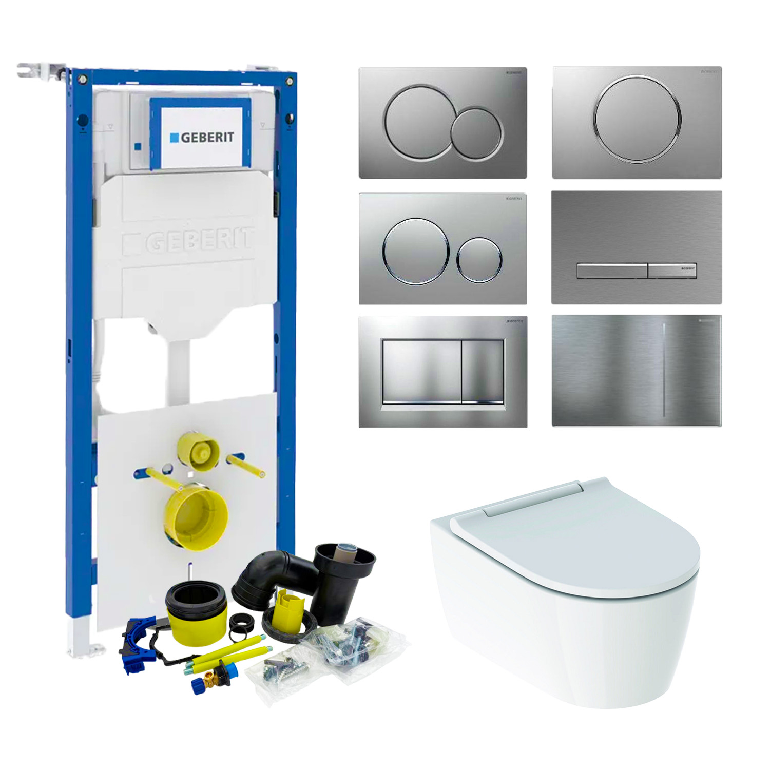 Geberit UP320 Toiletset set69 | ONE | Rimless | Turboflush | Wit met Sigma drukplaat
