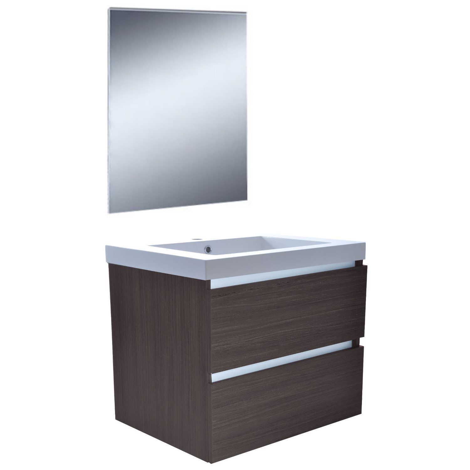 Badkamermeubelset Wiesbaden Vision 60x46 Grey Oak (2 laden)