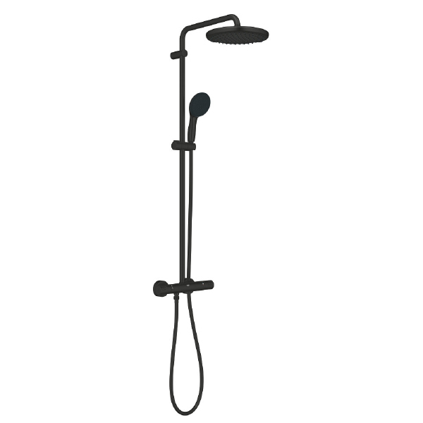 Grohe QuickFix Vitalio Start Systeem 250 Douchesysteem met thermostaatkraan Mat Zwart