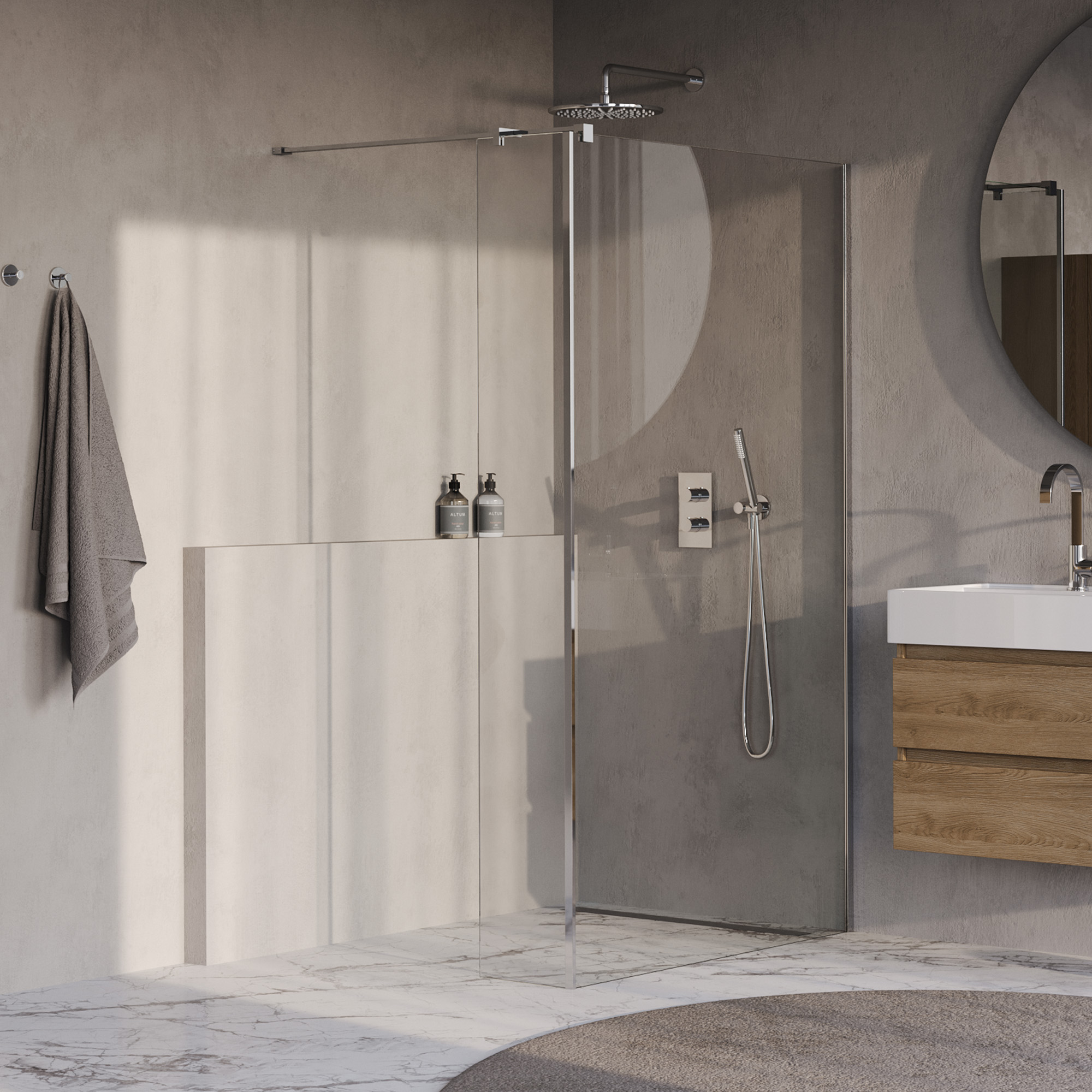 BRAUER Oblivion inloopdouche helder glas 110x200 met zijwand 40 incl. glascoating chroom