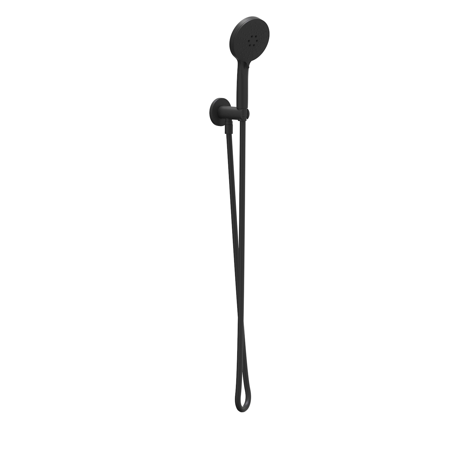 Handdoucheset IVY Set Bestaande Uit Doucheslang 150 cm, Wandhouder Met Uitlaat En Staafhanddouche Mat Zwart PED