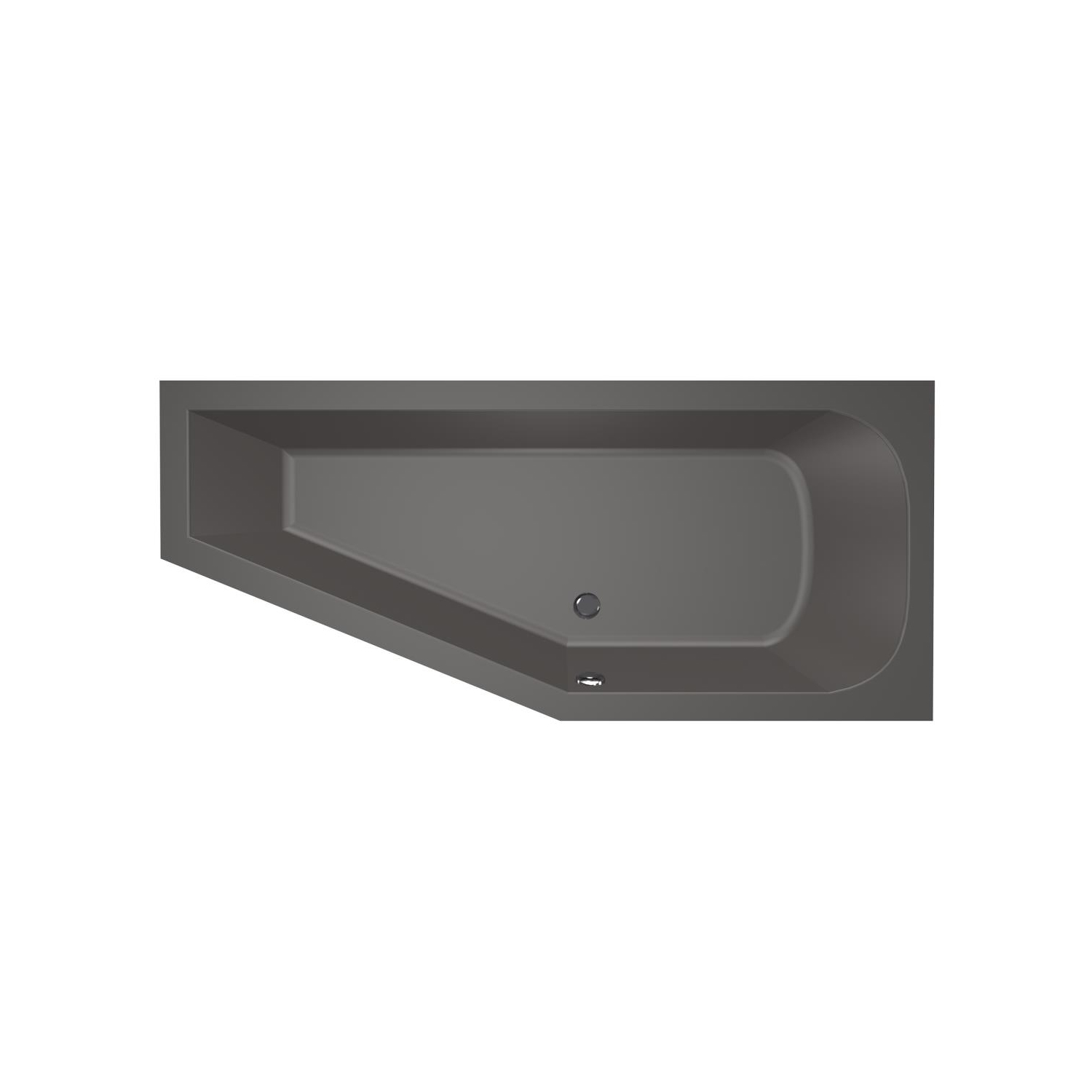 Hoekbad Xenz Lagoon Compact 160x75x45 cm Rechts Antraciet