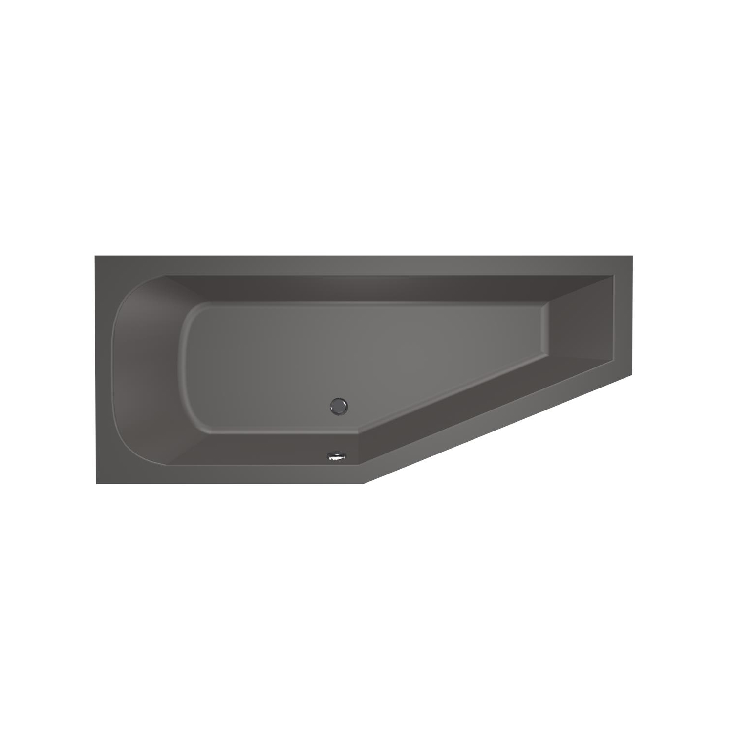 Hoekbad Xenz Lagoon Compact 170x75x45 cm Links Antraciet