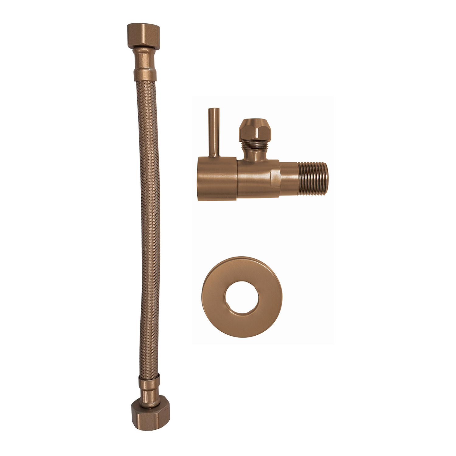 Hoekstopkraan BWS Kiro Met Flexibele Aansluitslang 1/2"x3/8" 25 cm Geborsteld Brons Koper