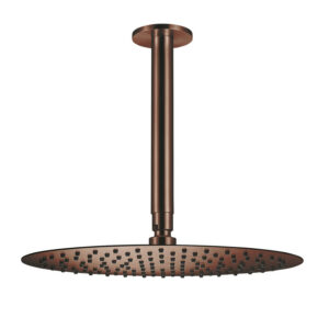 Hoofddouche Qisani Flow met plafonddouchearm Ø 25 cm Geborsteld Koper