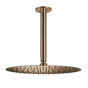 Hoofddouche Qisani Flow met plafonddouchearm Ø 30 cm Geborsteld Goud