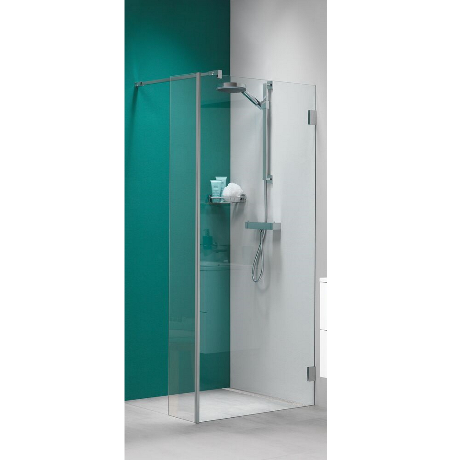 Inloopdouche by Sealskin &apos;I AM&apos; Type A1 90x200 cm RVS Helder Antikalk + Zijdeel 30x200 cm