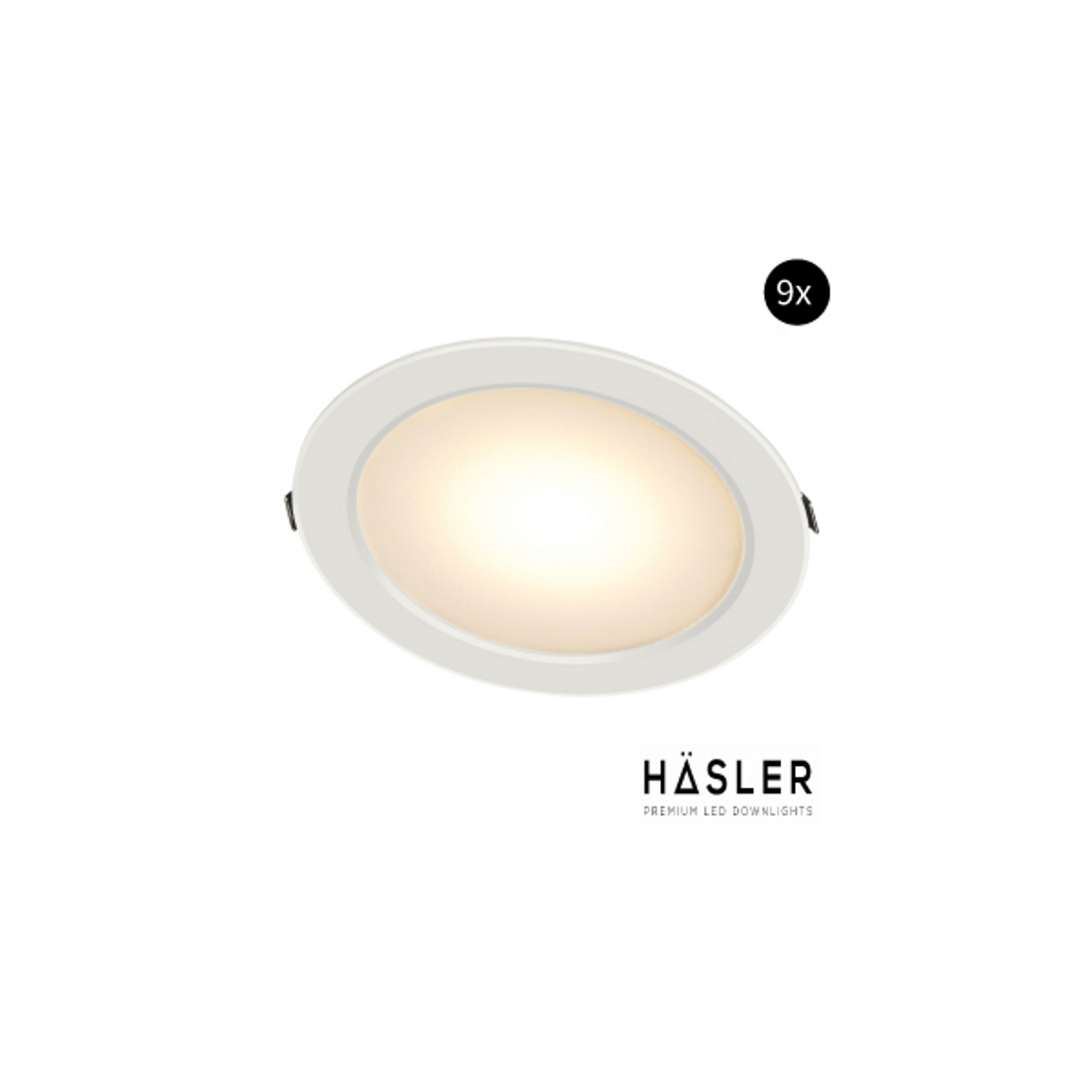Inbouwspot Häsler Toledo Incl. Fase Aansnijding Dimbaar 13.7 cm 8 Watt Warm Wit Set 9x