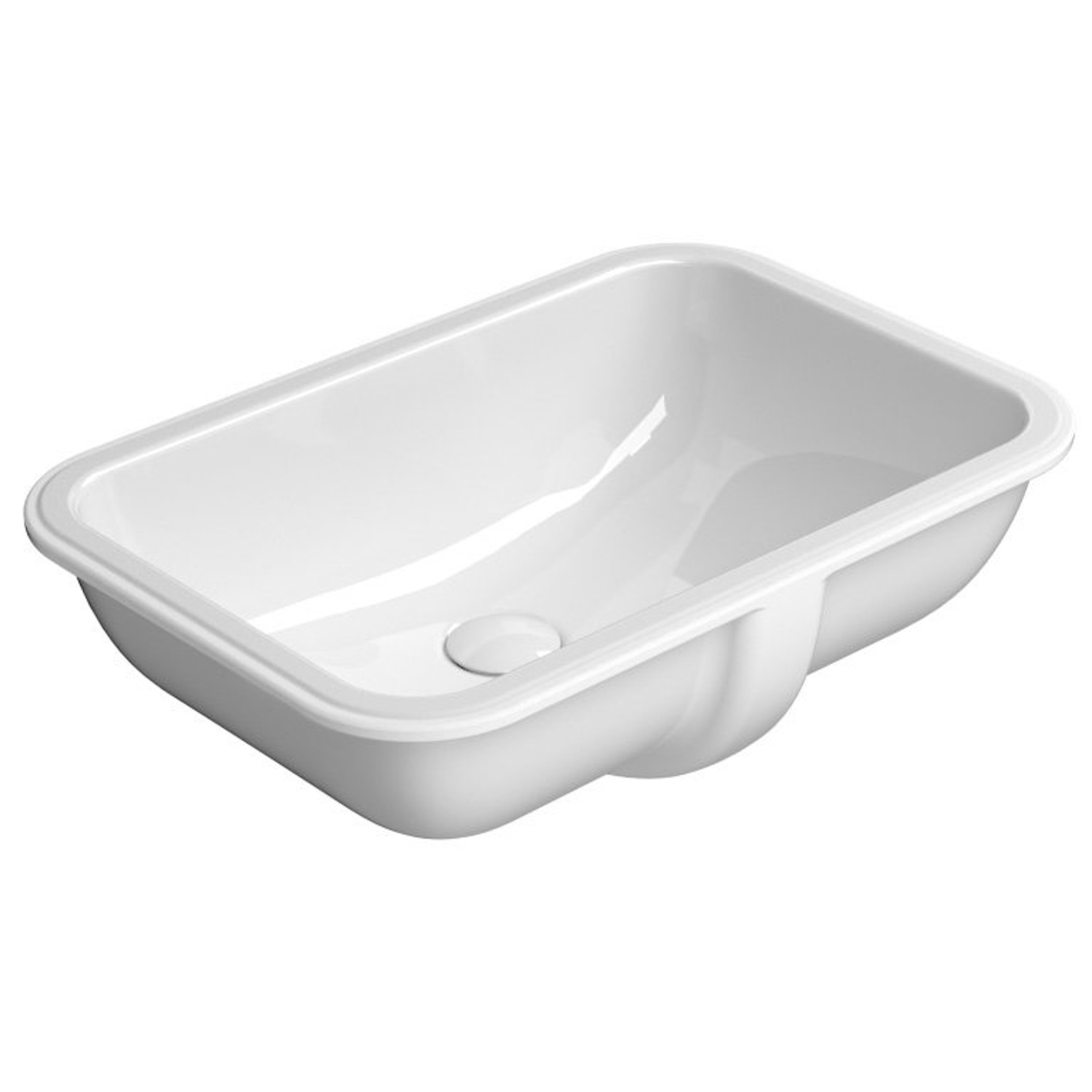 Ingebouwde Keramische Wasbak Pura Sapho 38x55 cm Wit ExtraGlaze