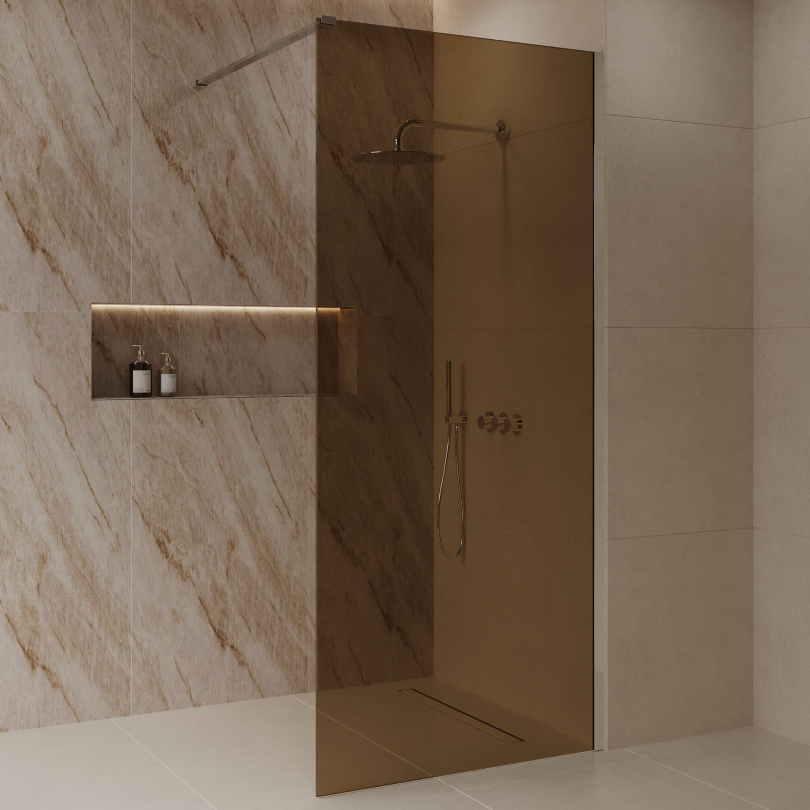 Inloopdouche Best-Design Dalis 80x200 cm Chroom Amber